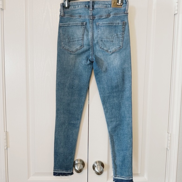 American Eagle Super Stretch Hi-Rise Jegging Crop Two Tone Size 2 Regular - Picture 2 of 15